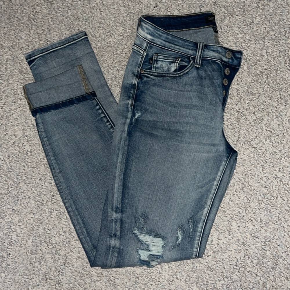 Judy Blue Mid Rise Boyfriend Jeans - Picture 2 of 4